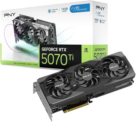 PNY GeForce RTX 5070 Ti OC Triple Fan 16GB GDDR7 Graphics Card - VCG5071T16TFXPB1-O